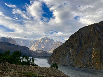 Scenic view of mountains against sky