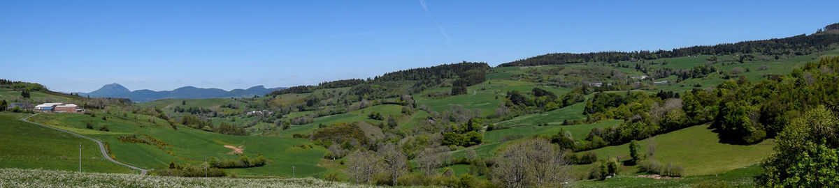 Panoramic view of landscape against clear sky