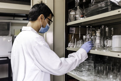 Male scientist working in laboratory