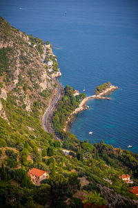 High angle view of bay on shore