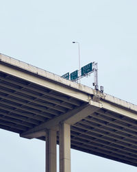 Low angle view of bridge against clear sky