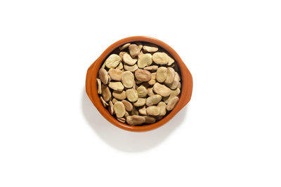 High angle view of coffee on white background
