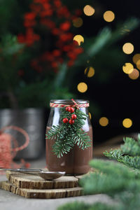 Close-up of drink on table