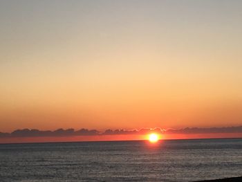 Scenic view of sea at sunset