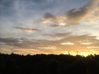 Silhouette of landscape at sunset