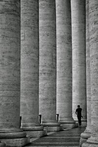 Full length of man walking in corridor