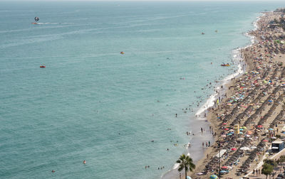 High angle view of beach