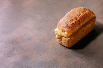 High angle view of bread on table