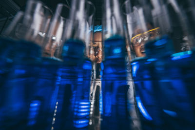 Close-up of wine bottles