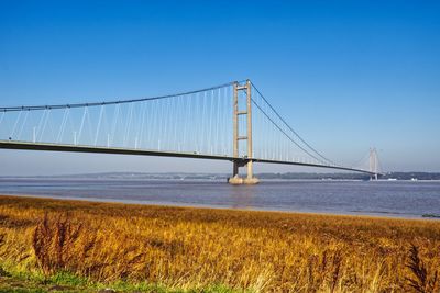 View of suspension bridge against sky