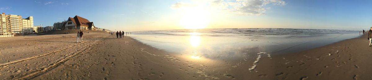 Scenic view of sea at sunset