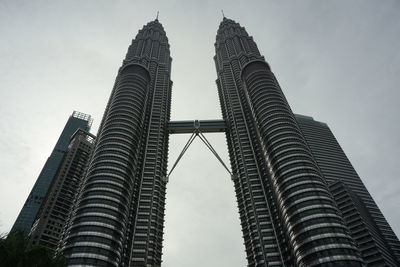 Low angle view of skyscraper against sky