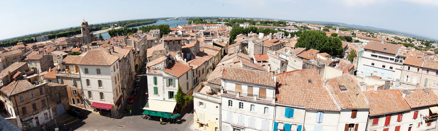 High angle shot of townscape