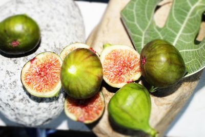 Close-up of figs on table