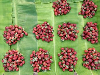 High angle view of fruits for sale in market