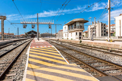 Gare de marseille-saint-charles railroad station against blue sky on sunny day