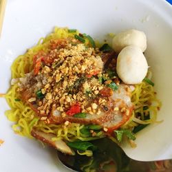 Close-up of food served in plate