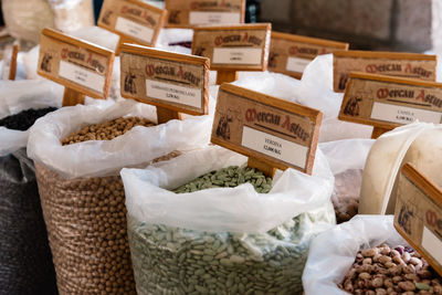 Food for sale at market stall