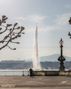 Fountain against sky