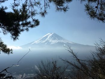 Scenic view of snowcapped mountain against sky