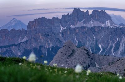 Scenic view of mountains against sky