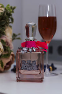 Close-up of drink in glass on table