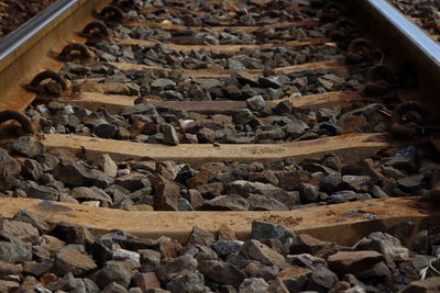 High angle view of railroad track