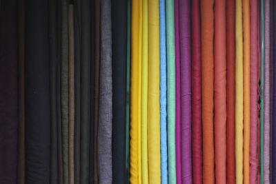 Full frame shot of multi colored textiles in store