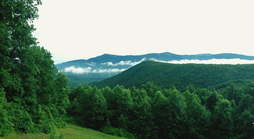 Scenic view of mountains against clear sky