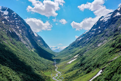 Scenic view of mountains against sky