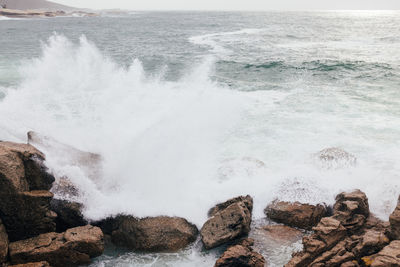 Scenic view of sea waves