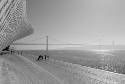 Suspension bridge over sea