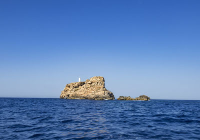 The rocky coastline of el toro marine reserve in mallorca, spain