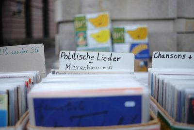 Extreme close up of books in rows