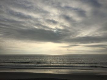 View of sea against cloudy sky