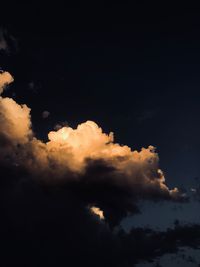 Low angle view of sky during sunset