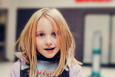 Portrait of smiling girl looking at camera