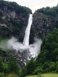 Scenic view of waterfall