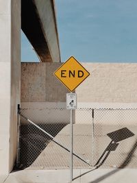 Close-up of road sign 