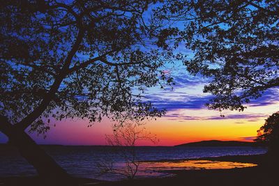 Scenic view of sunset over sea