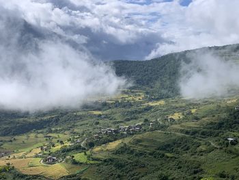 Aerial view of landscape against sky