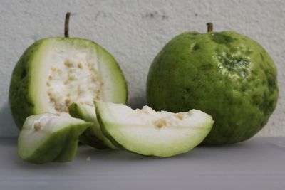 Close-up of apple against white background