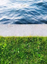 High angle view of sea shore