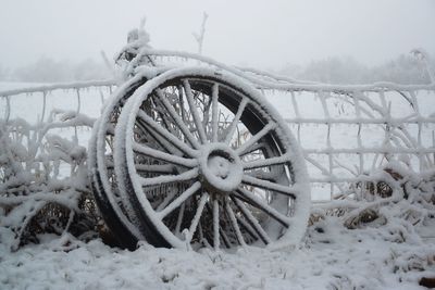 Ferris wheel on snow covered field