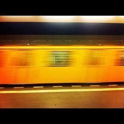 Blurred motion of train at night
