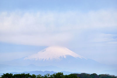 View of volcanic mountain against sky