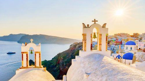 View of church at sunset