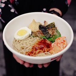 Close-up of meal served in bowl