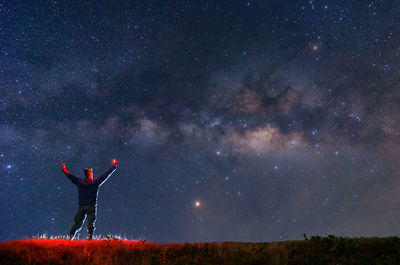 Scenic view of star field against sky at night