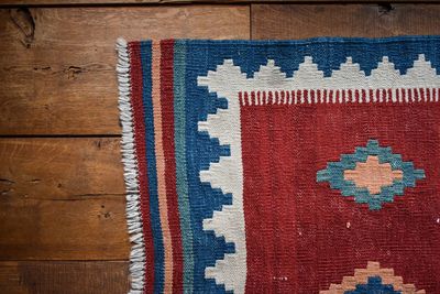 Close-up of woven rug